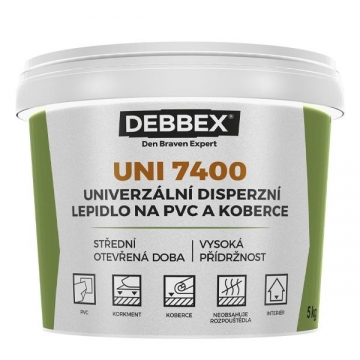 Univerzální disperzní lepidlo na PVC a koberce UNI 7400 5 kg kbelík světle béžová